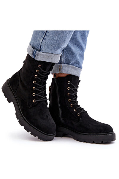 BOTO Cizme sireturi femei negre Ninsuni 36