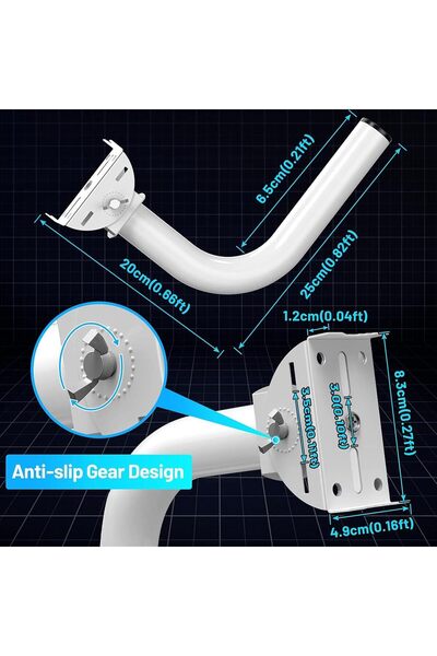 Jectse J-shaped Wall-Mount Bridge / Outdoor Antenna Pole for CPE Point-to-Point (Waterproof)