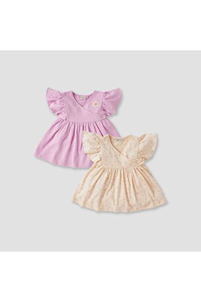 Juniors Floral Print V-Neck Dress with Cap Sleeves - Set of 2