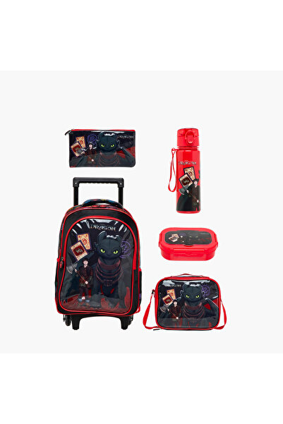 Universal Studios مجموعة حقيبة ظهر بعجلات بطبعة "كيف تدرب تنينك" - 5 قطع - 16...