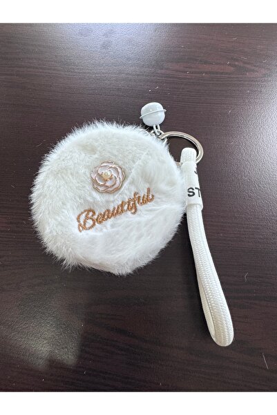 aysequlce Tatlı Peluş Gül Modelli Mini Cep Aynası – Anahtarlıklı Makyaj Aynası