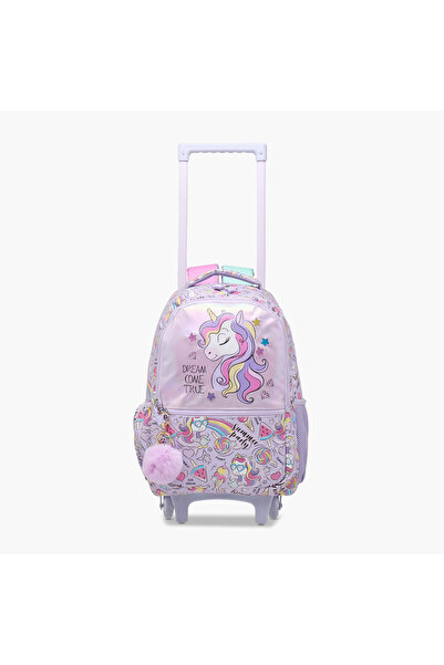 Juniors حقيبة عربة يونيكورن للبنات من عمر 5 إلى 8 سنوات مع حزام قابل للتعديل