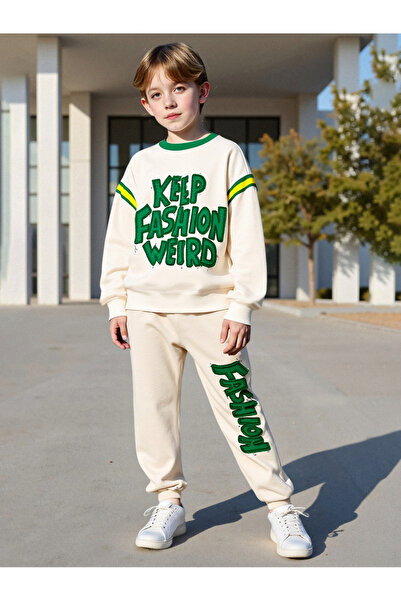 Take Two By Styli Teens Cream Sweatshirt and Joggers Set