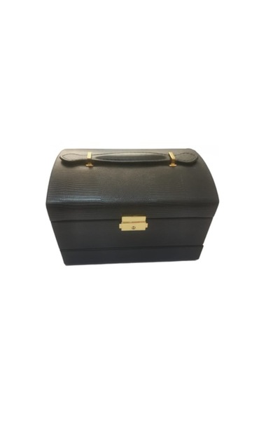 Cadouridiversity - Jewelry box, faux leather, black, 22 cm x 17 cm, R14-10