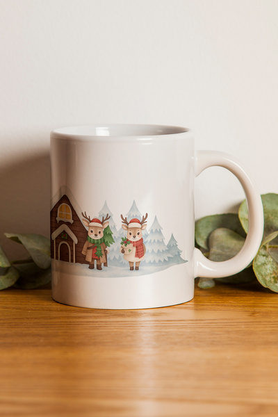 gavebutik Yılbaşı Özel Baskılı Kupa Bardak Makinede Yıkanabilir