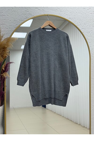 BENAHOLL Φερέλε Κοντό μπροστά και μακρύ πίσω Μαλακό μακρύ τουνίκ-Zİ6242 Ανθρακίτη