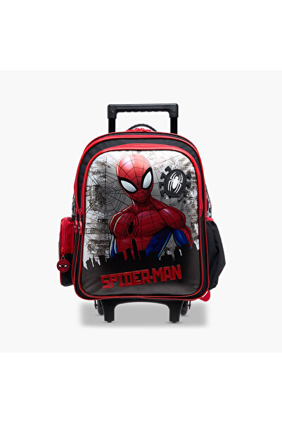Marvel حقيبة ظهر بعجلات بطبعة سبايدر مان مع مقبض قابل للسحب - 16 بوصة