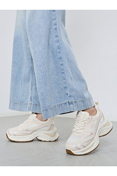 Styli حذاء رياضي سميك برباط باللون البيج