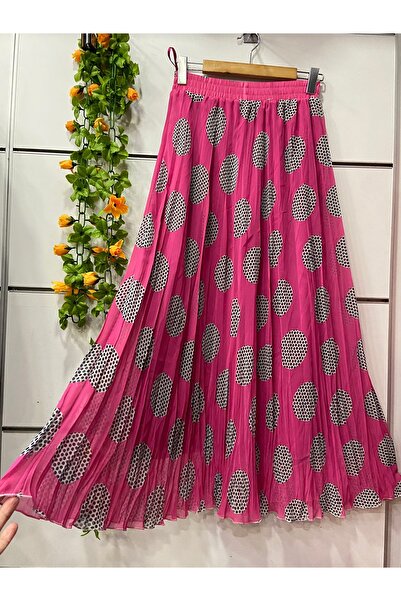 edu collection Patterned Chiffon Boho A-Line Skirt with Lining