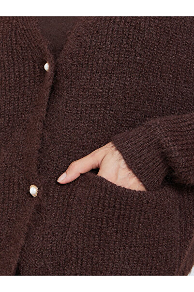 Styli Regular Fit Fuzzy Yarn Button Down Cardigan