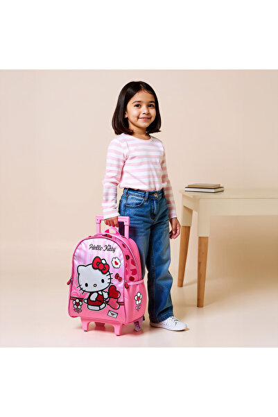 Hello Kitty Printed Trolley Backpack with Retractable Handle - 16 inches
