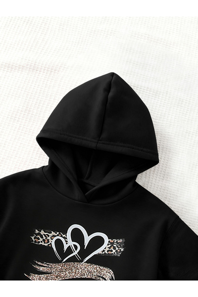 Take Two By Styli Graphic Printed Pocket Detail Hoodie