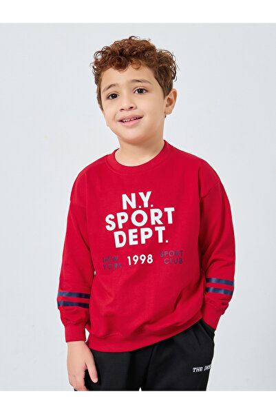 Styli Boys Red NY Graphic Print Sweatshirt