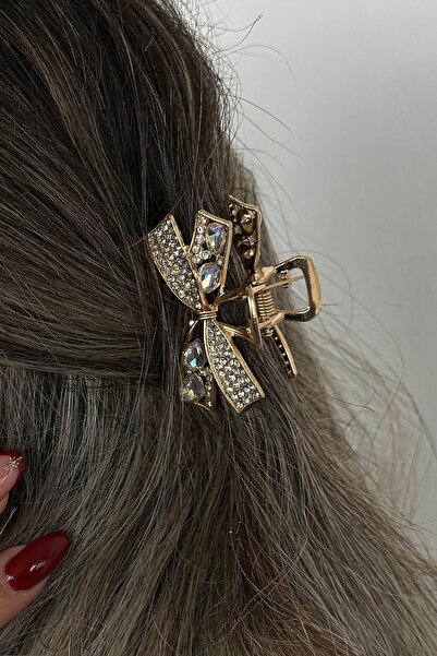 TAKIŞTIR Mini Metal Latch Buckle with Gold Color Ribbon Figure