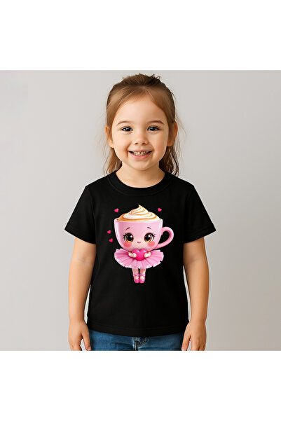 OEM Tricou Copii Fetite Ballerina Cappucina Inima 100%Bumbac