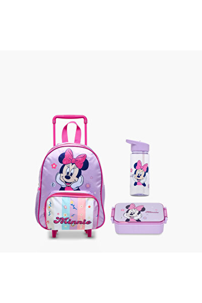 Disney حقيبة ظهر بعجلات بطبعة ميني ماوس مع مقبض قابل للسحب - 13 بوصة