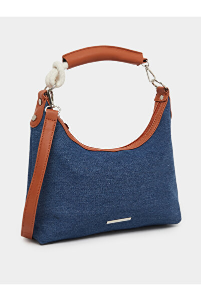 Styli حقيبة هوبو من قماش الدنيم مع لمسات من اللون البني