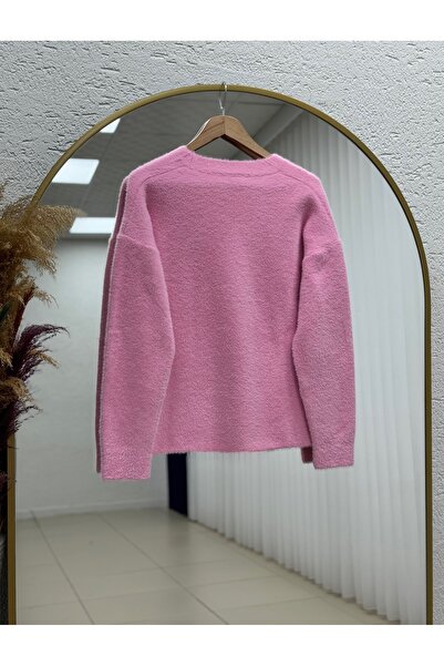 BENAHOLL Golnaz Tied Bearded Double-Breasted Cardigan-Kr5031 Pink
