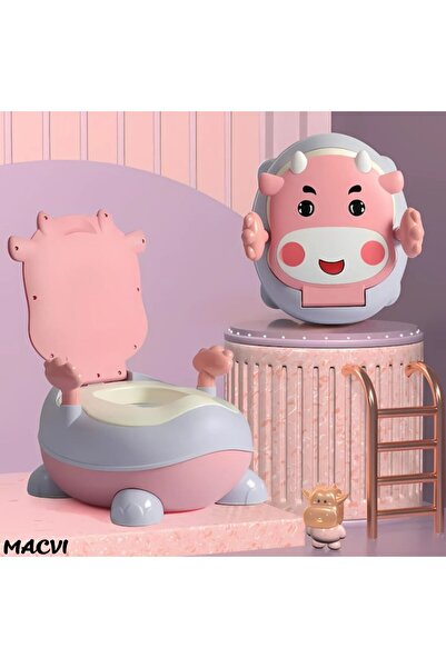MACVI ® Kids Potty with Handles, Removable Inner Bowl, Soft Seat, Splash Guard, Pink