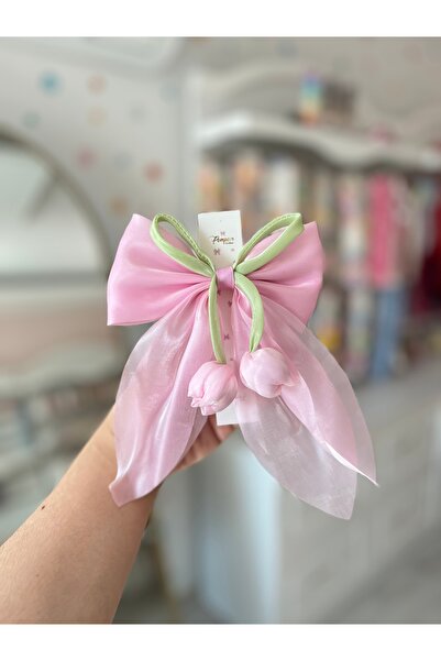 pempem bandana kız çocuk lale detaylı klips toka