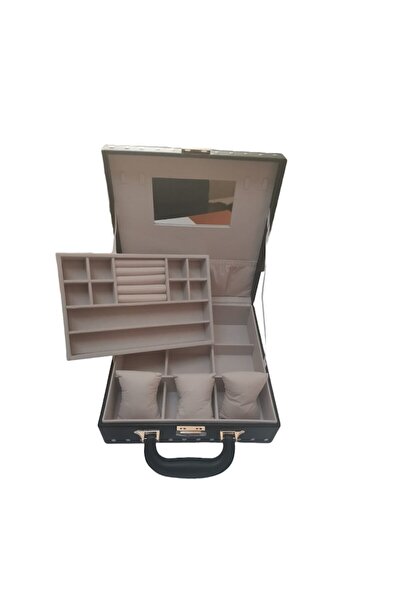 Cadouridiversity - Jewelry box, leather, black, velvet interior, 26x26 cm (R14-14)