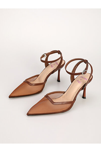 Sneak-a-Peek By Styli Brown Mesh Pointed Toe Pumps