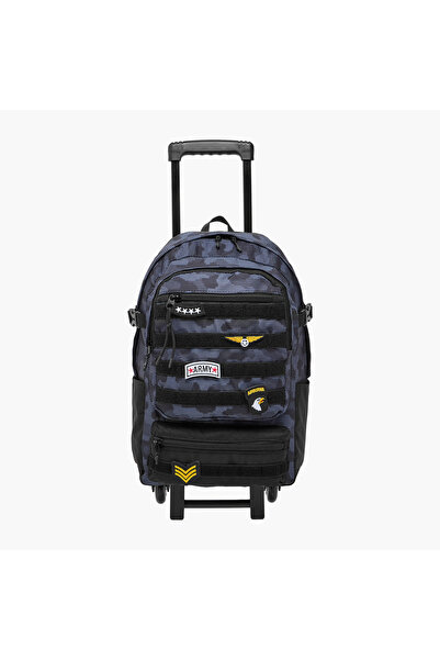 Juniors حقيبة ترولي مونوغرام للأولاد من عمر 8 إلى 13 عامًا مع حزام قابل للتعديل