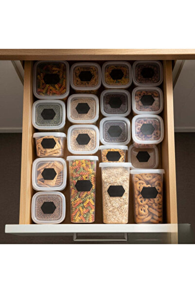 Köken Set of 9 Food Storage Containers, BPA-Free, Cold/Hot Food Organizer, 0.6/1.2/1.75 L, Transparent