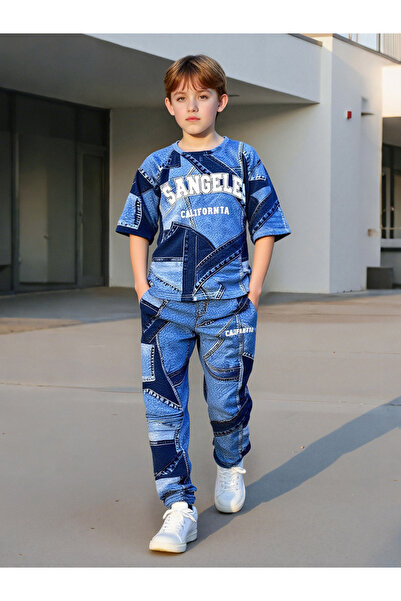 Take Two By Styli Teens Printed Round Neck T-Shirt and Joggers Set