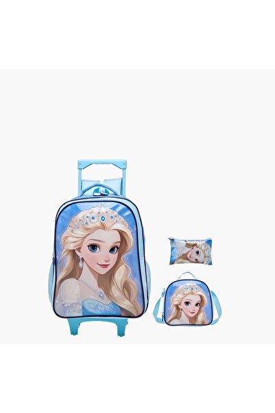 Juniors Princess 3-Piece School Trolley Bag Set for Girls 5-8 Years with Lunc...