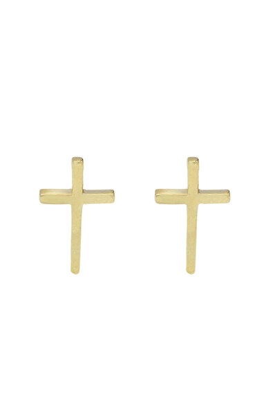 Bijuteria SORELLY Cercei cu cruce din argint placați cu aur