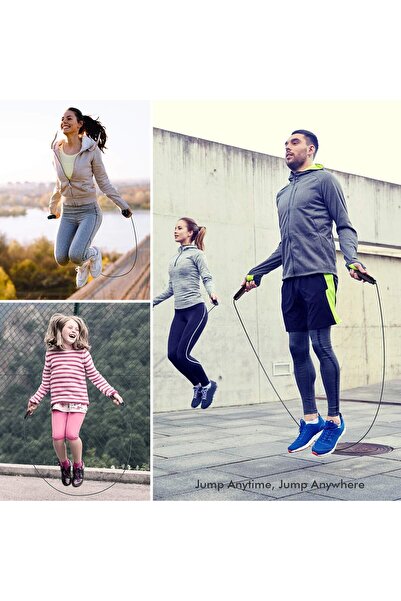 MACVI ® Adjustable Jump Rope, 3m steel PVC cable, ergonomic foam handles, ball bearings, red.