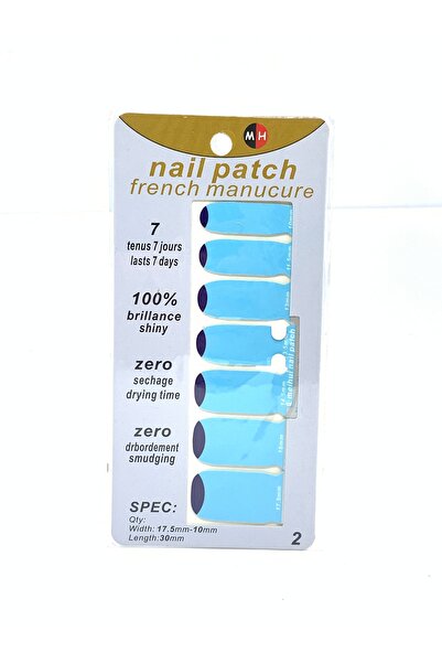 global fashion Abtibild unghii manichiura gata preparat French - Blue