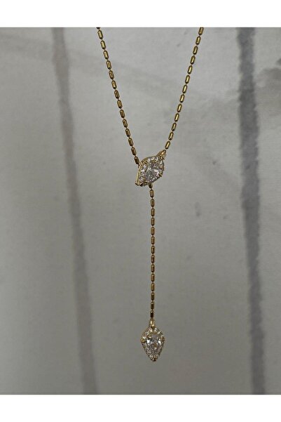 haslet Çelik Taşlı Ayarlanabilir Y Kolye
