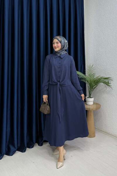 lurex moda Tie-Up Linen Skirt Suit