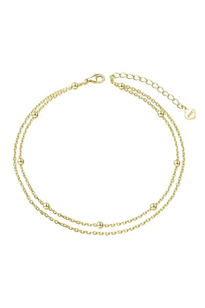 delis 925 silver anklet, JW1817, double pattern, gold plated