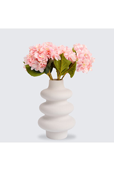 Artificiale Rolio Buchet 1, 3 sau 5 Fire Hortensii Artificiale - Variatii de Culoare, 47 cm - Roz, 1 Fir