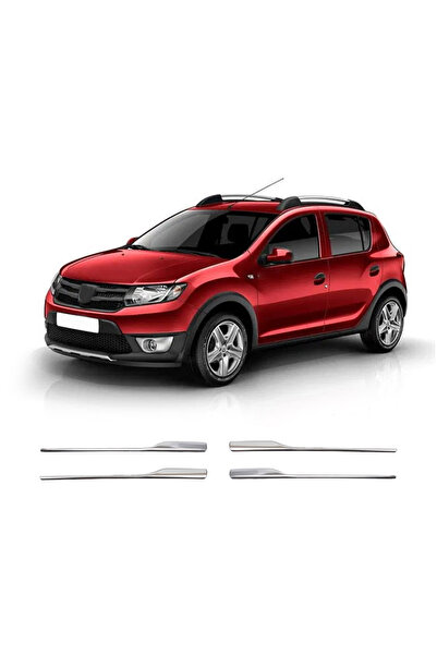 ServetDizaynOto Dacia Sandero Uyumlu 2012-2016 Krom Ön Panjur 4 Parça Paslanm...