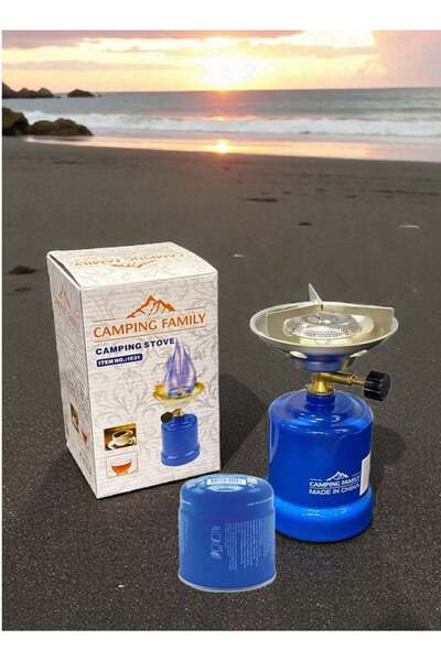 CAMPING FAMILY Portable Camping Stove with Gas Tank and Adjustable Burner