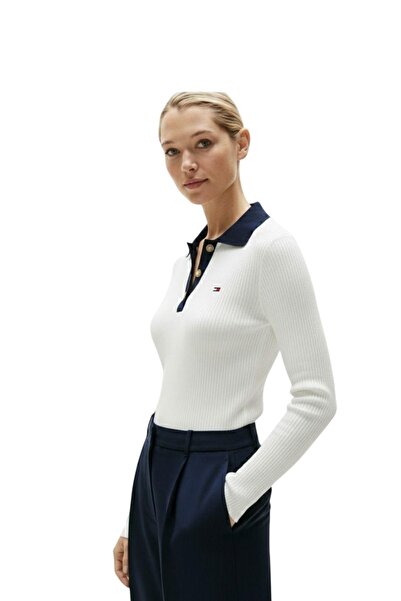 Tommy Hilfiger Plus _Tommyhilfiger Half-Button Polo Neck Knitwear Sweater