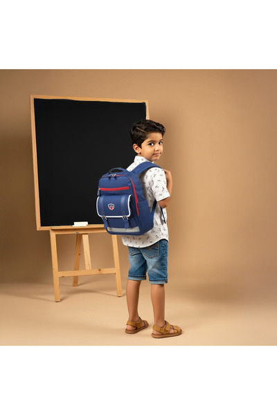 Juniors Logo Detail Backpack with Adjustable Straps and Zip Closure - 15 inches