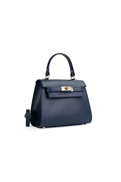 Posete Fagaras Poseta Piele Thea Safiano - Bleumarin, 1 Compartiment, 1 Buzun...