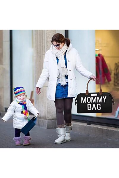 MACVI ® Mommy Bag with 2 pouches, multiple compartments, ideal for maternity & travel, black.