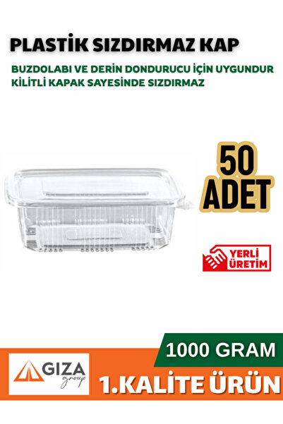 Giza Ambalaj Plastic Leakproof Container 1000Gr 50 Pieces
