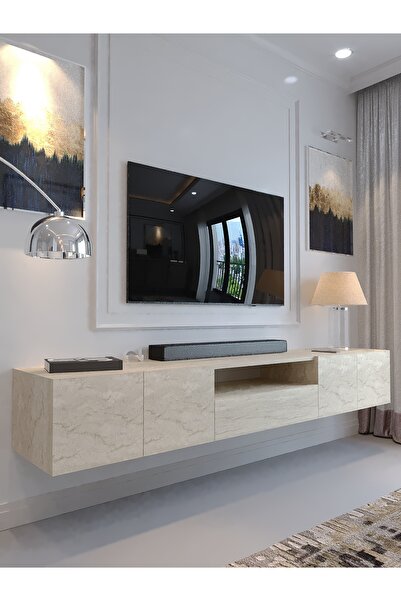 lullaby furniture KARNAVAL DUVARA MONTE TV ÜNİTESİ - DM1008-8 TRAVERTEN