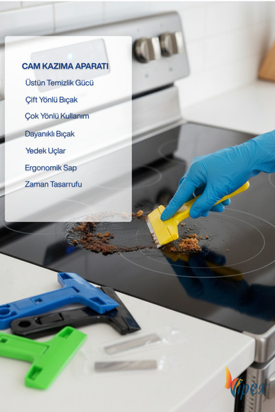 VİPEX Cam Kazıma Aparatı Seti (Sap ve Jİlet)