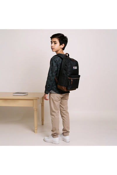 NBA Printed Backpack with Adjustable Straps and Zip Closure - 18 inches