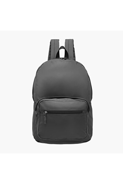 Juniors Solid Backpack with Adjustable Straps and Zip Closure - 17 inches