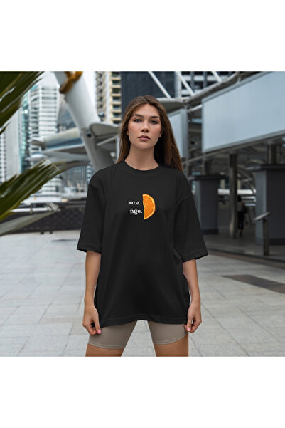 The Lucid Lab Πορτοκαλί μπλουζάκι oversized - Μαύρο