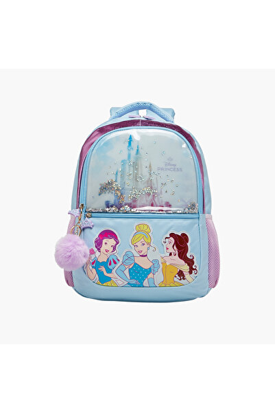 Disney حقيبة ظهر بطبعة أميرة مع أحزمة قابلة للتعديل وسحاب للإغلاق - 16 بوصة
